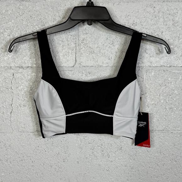 Reebok Long Line Color Block Bralette, Black, Small - Picture 1 of 6